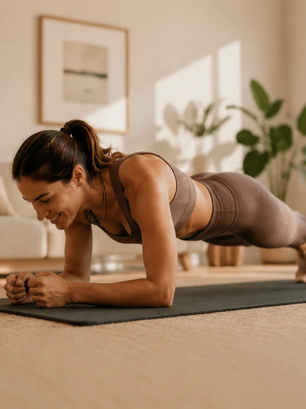 Woman performing strength training exercise from her EFN personalised program